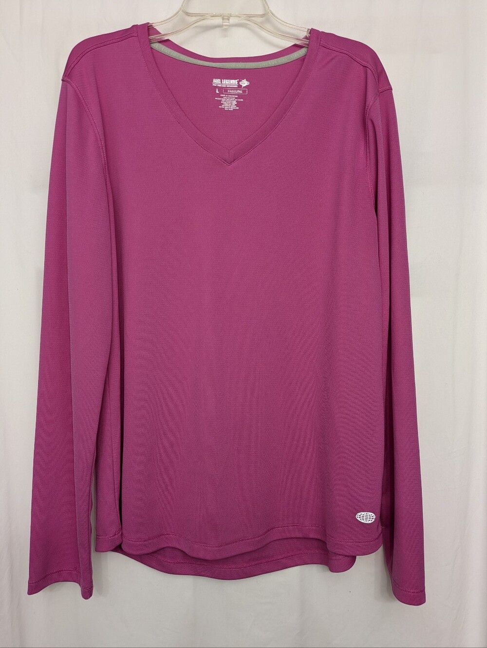 Reel Legends Women's Long Sleeve V-Neck Top - Fuchsia